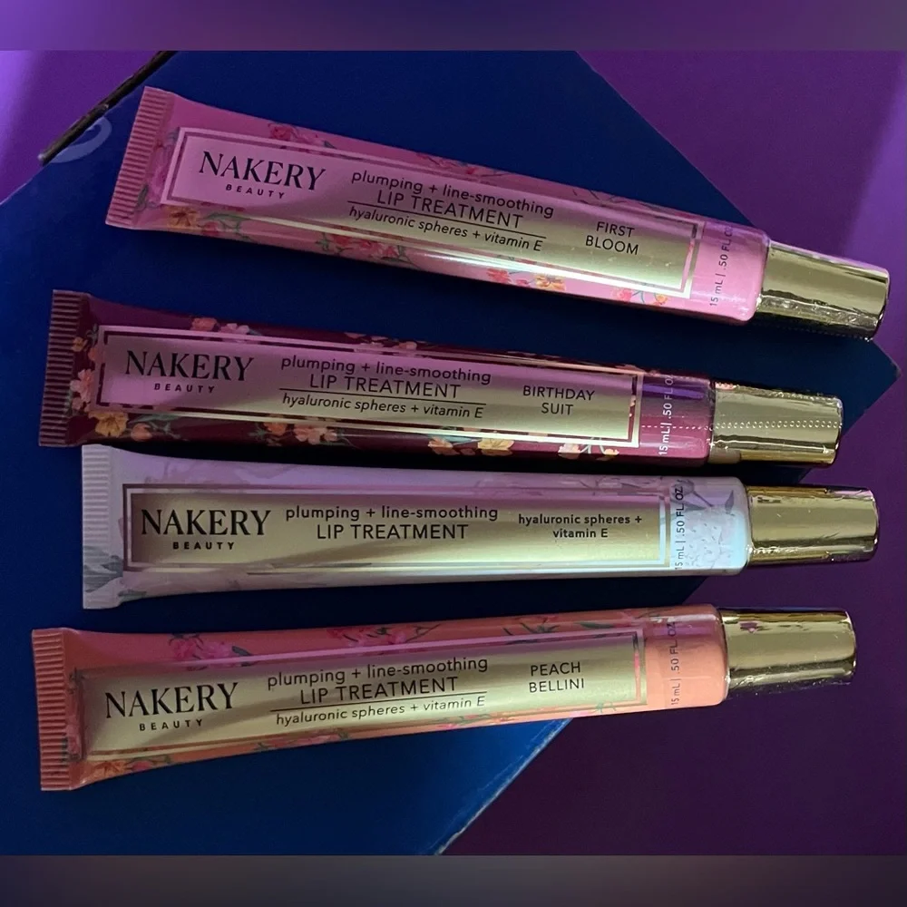 Nakery Beauty Lip Treatment Set of 4 - Plum, Mauve, Peach, Nude - 👄👄👄
